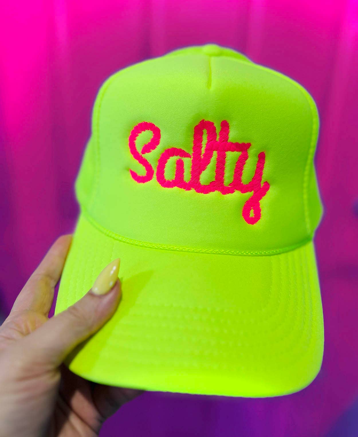 SALTY Embroidered - Neon Yellow Otto Trucker